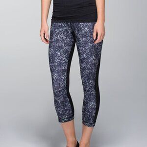Lululemon Women's Journey Crop Leggings - Black/White/Purple